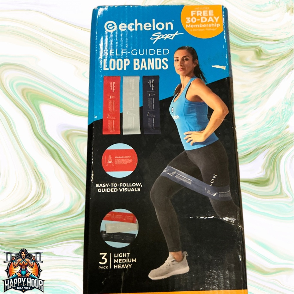 ECHELON Flat Bands 3 pack Light/Medium/Heavy Workout Resistance Bands